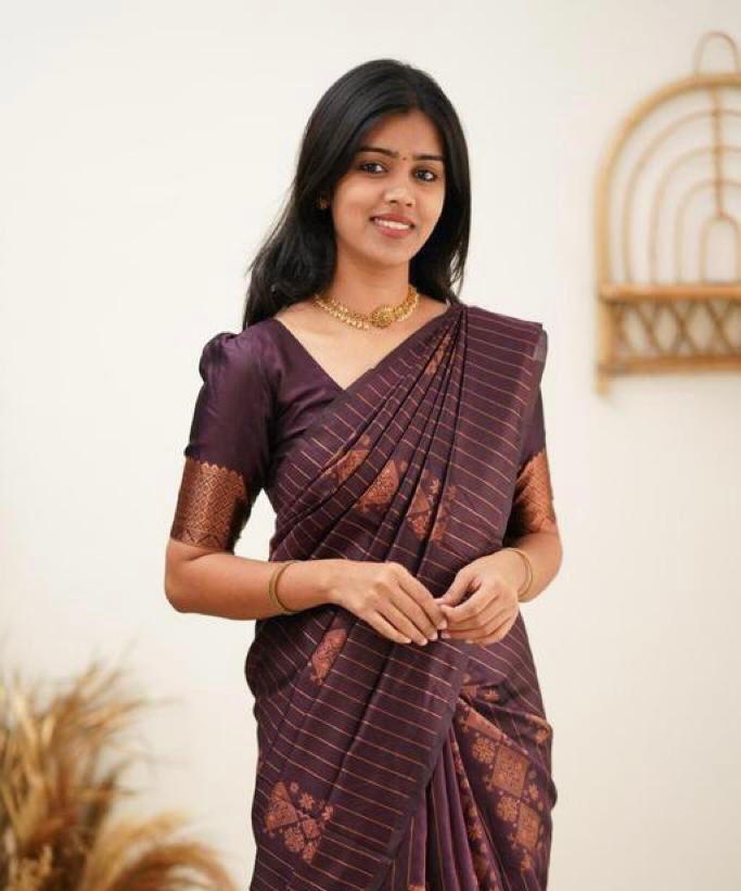 Premium Wine Jacquard Saree