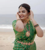 Vibrant Green Jacquard Saree