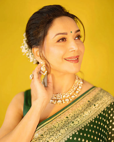Emerald Green Jacquard Saree
