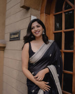 Elegant Black Jacquard Saree