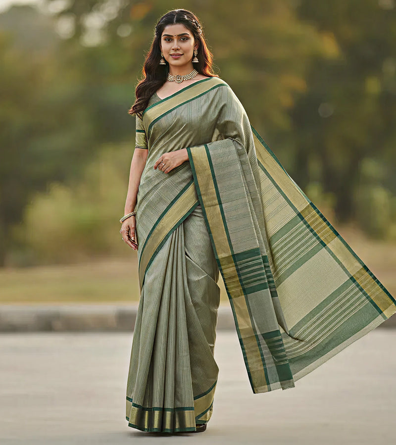 Mahendi Green Jacquard Saree