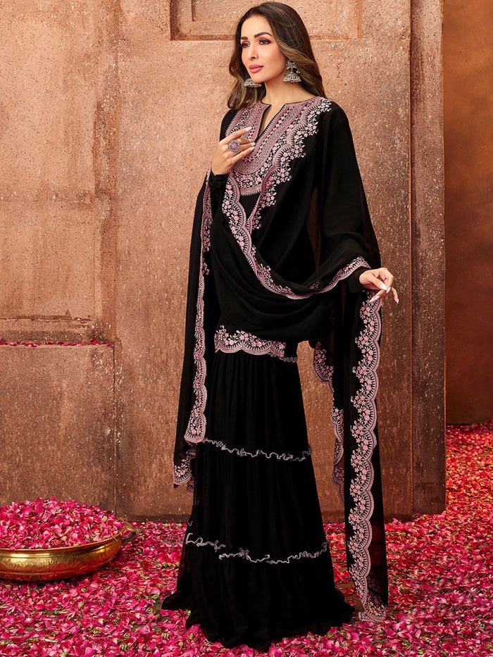Midnight Black Noor Georgette Suit Set