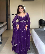 Neha Elegant Purple Festival Anarkali Suit Set