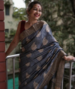 Graceful Grey Jacquard Saree