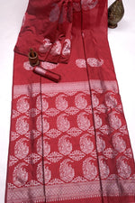 Maroon Jacquard Saree
