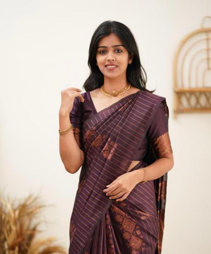 Premium Wine Jacquard Saree for Festive, Wedding & Party Wear