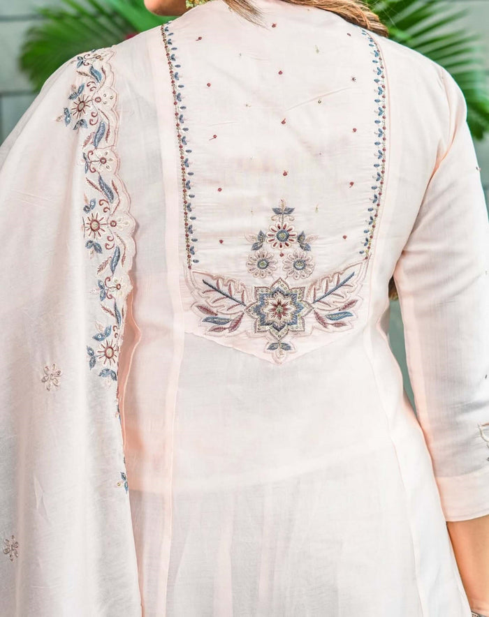 Delicate Embroidery Soft Muslin Cotton Traditional Set