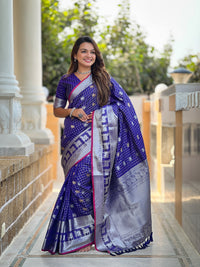 Royal Blue Jacquard Saree – Elegant Festive Wear With Premium Woven Detailing