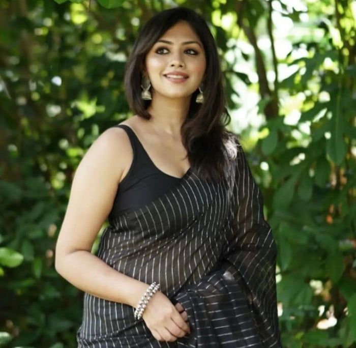 Classic Black Jacquard Saree for Timeless Festive & Party Wear