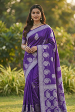 Purple Jacquard Saree
