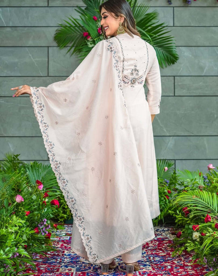 Delicate Embroidery Soft Muslin Cotton Traditional Set