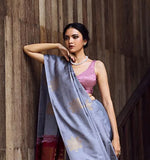 Graceful Grey Jacquard Saree