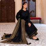 Luxury Black Embroidered Pakistani Suit Set