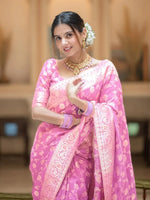 Blush Pink Jacquard Saree