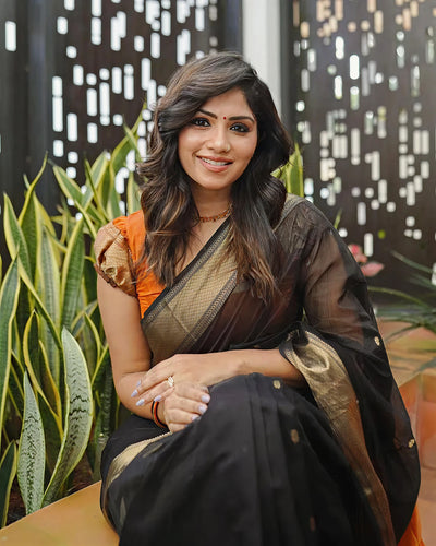 Black Jacquard Saree