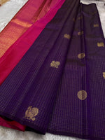 Wine Pink Jacquard Saree