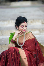 Maroon Jacquard Saree