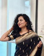 Luxury Black Jacquard Saree
