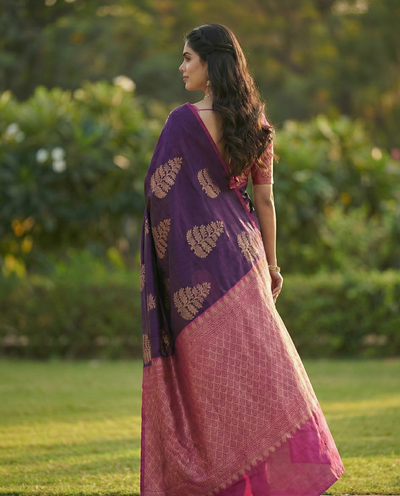 Purple Jacquard Saree