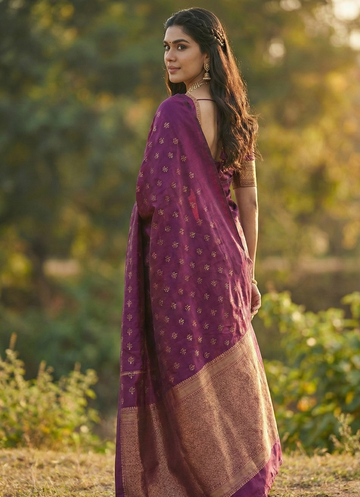 Elegant Wine Jacquard Saree – Premium Traditional Indian Wear for Women