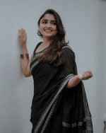 Classic Black Jacquard Saree