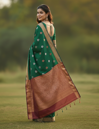 Green Jacquard Saree