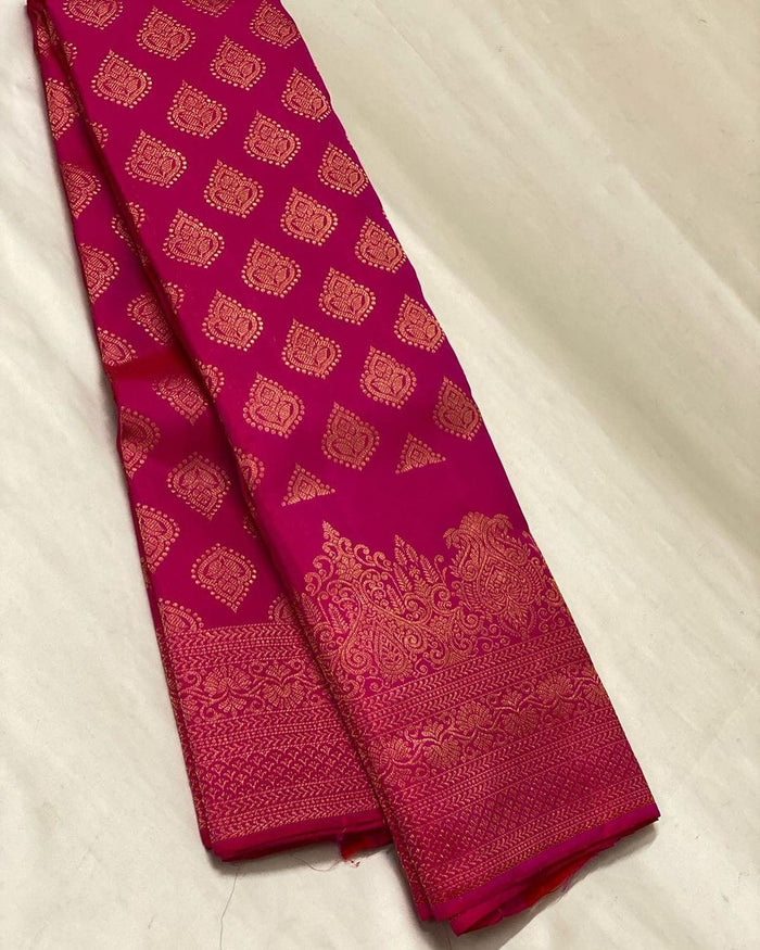 Royal Dark Pink Jacquard Saree for Women – Premium Festive, Party & Wedding Wear