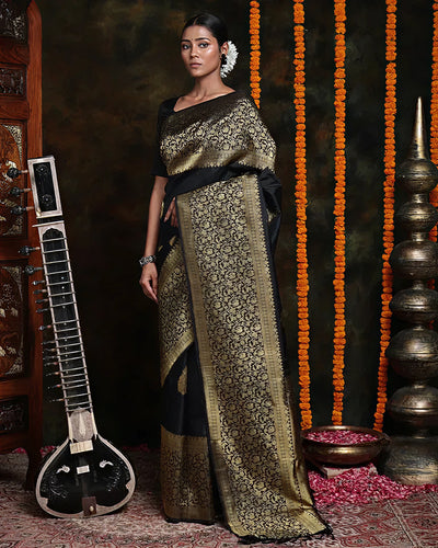 Classic Black Jacquard Saree