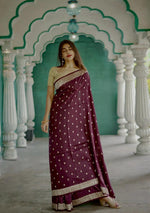 Wine Jacquard Saree