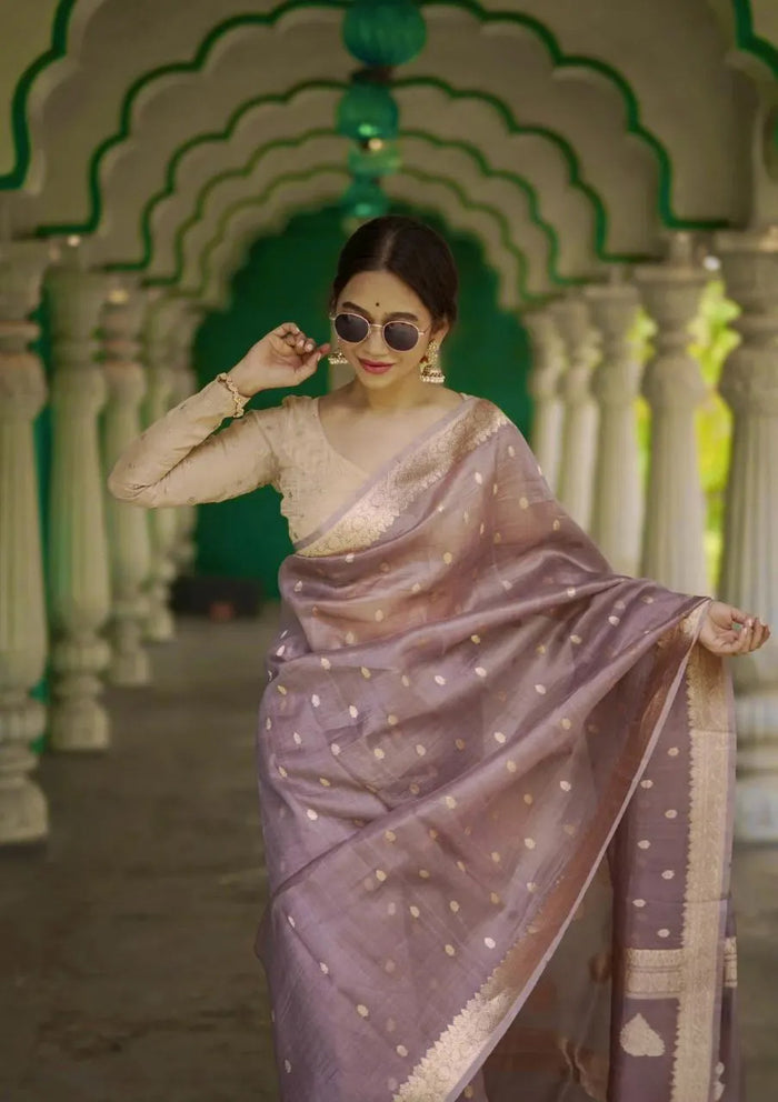 Light Purple Jacquard Saree – Soft, Elegant & Perfect for Every Celebration