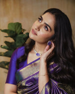 Royal Dark Purple Jacquard Saree