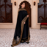 Luxury Black Embroidered Pakistani Suit Set