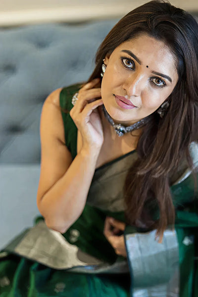 Mahendi Green Jacquard Saree