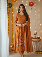 MADHAVI Pure Cotton Kurta Pant Dupatta Set for Women