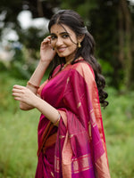 Dark Pink Jacquard Saree