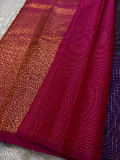 Wine Pink Jacquard Saree