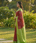 Red Jacquard Saree