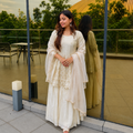 Ivory Embroidered Sharara Suit Set