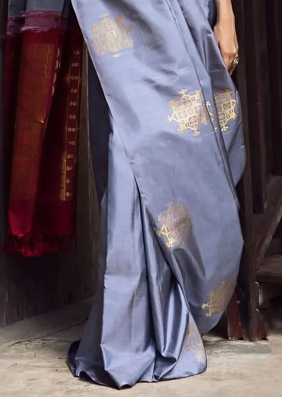 Graceful Grey Jacquard Saree for Elegant Festive & Party Wear