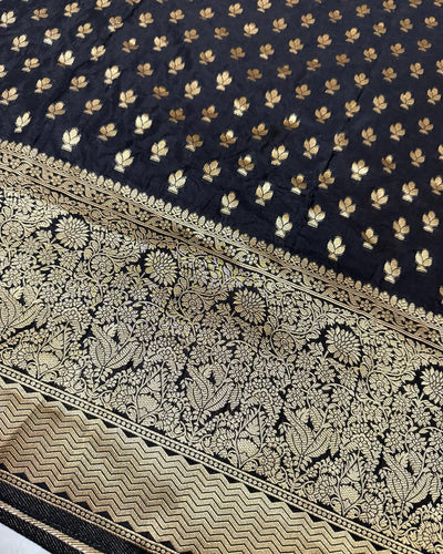 Elegant Black Jacquard Saree