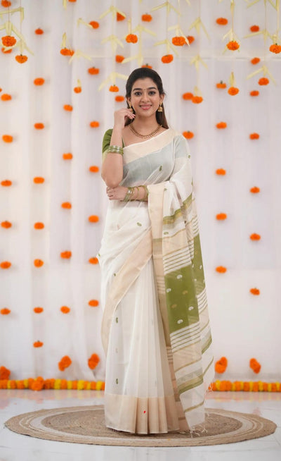 Elegant Green Jacquard Saree