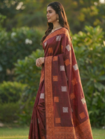 Maroon Jacquard Saree