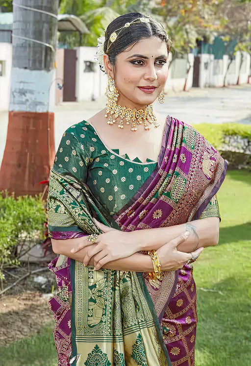 Graceful Purple Jacquard Saree – Premium Woven Traditional Wear for Festive & Party Occasions