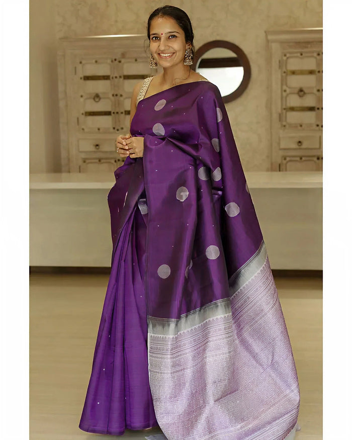 Elegant Dark Purple Jacquard Saree for Weddings & Festive Celebrations