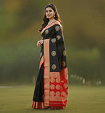 Elegant Black Jacquard Saree