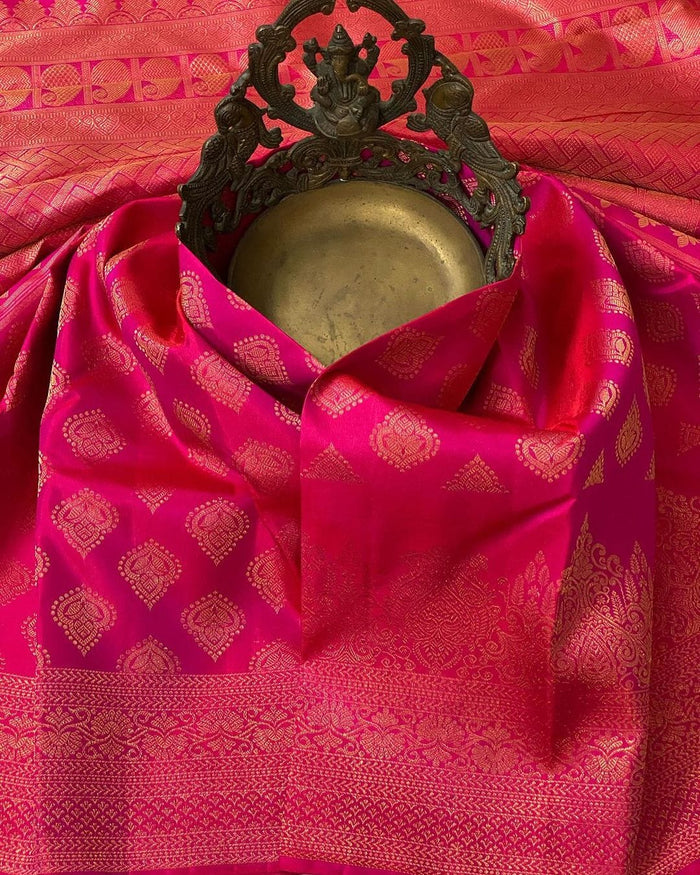 Royal Dark Pink Jacquard Saree for Women – Premium Festive, Party & Wedding Wear