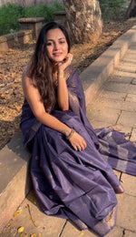 Elegant Purple Jacquard Saree