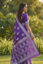 Purple Jacquard Saree
