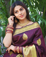Premium Wine Jacquard Saree