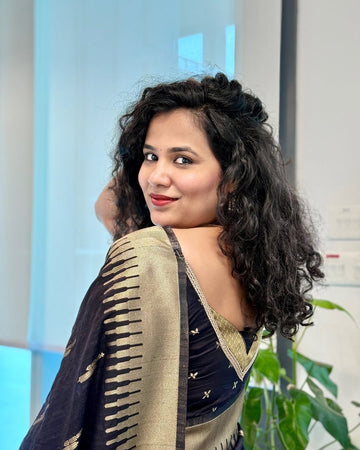 Luxury Black Jacquard Saree for Elegant Festive & Party Styling